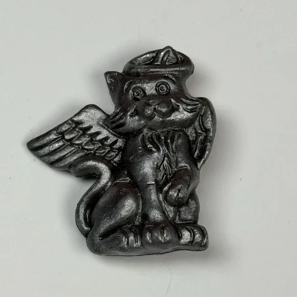 Guardian Angel Cat Wings Halo Pin Brooch‎ Metal