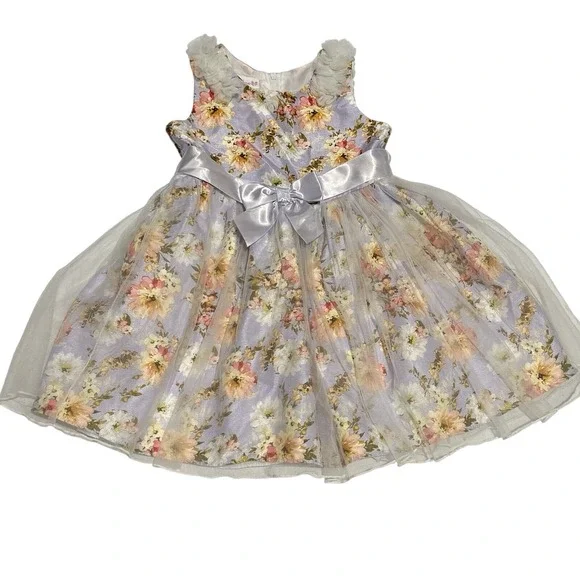 Bonnie Jean Girls size 3T‎ Lavendar Floral Tulle Dress