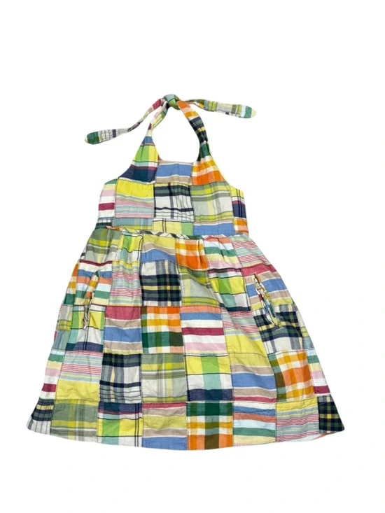 Crewcuts Multicolor Patchwork Halter Sun Summer Dress Girls Size Spring Medium