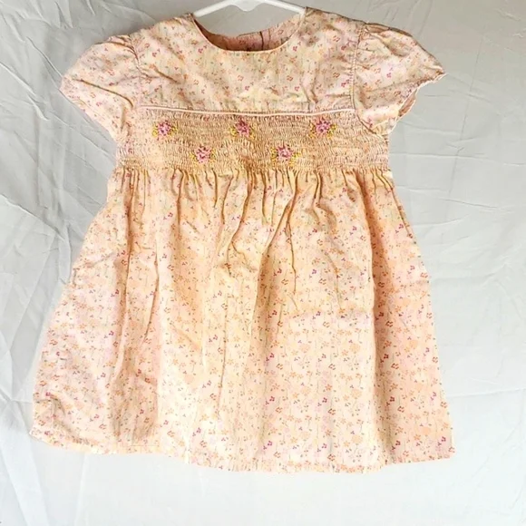 Vintage George‎ Pink Smocked Floral Cottagecore Dress