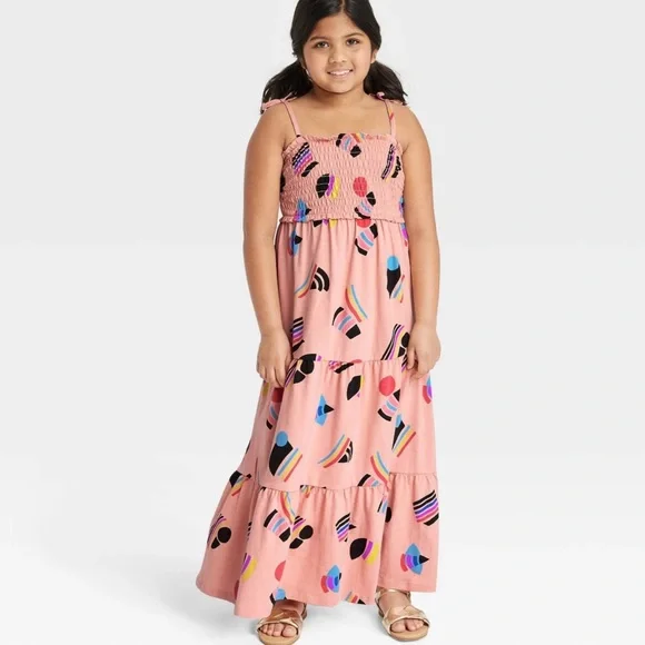 NWT Target Pride Kids' Sleeveless Abstract Rainbow A-Line Dress - Pink M