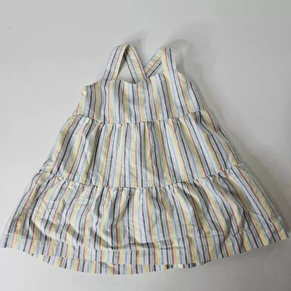 Hanna Andersson Twirl Dress in Oxford Weave Size 18 To 24 100% Cotton