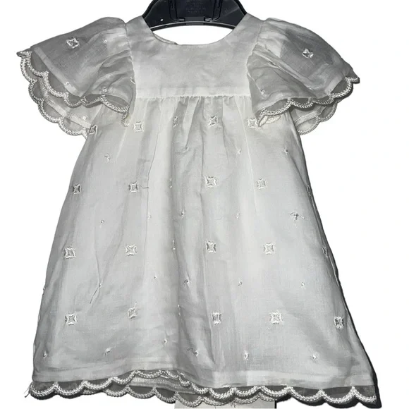 Chloé White Dress with Crystal Accents and Panty