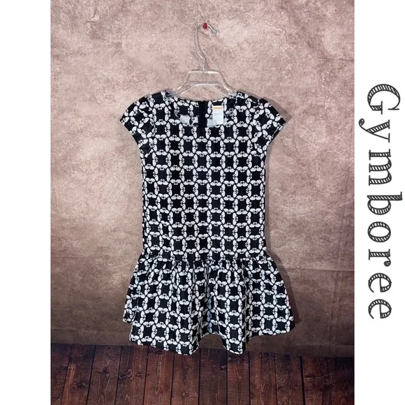 Gymboree Swan Print Dress-girls size 7-EUC