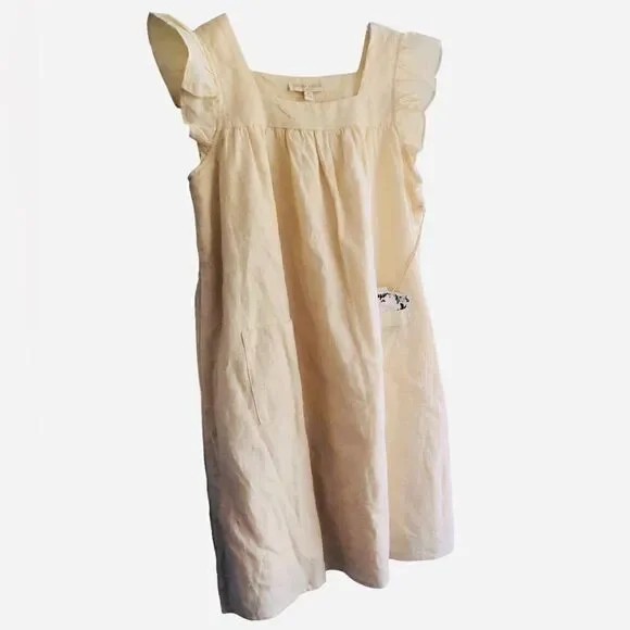 NWT GIRLS CHELSEA & VIOLET LIGHT BUTTER YELLOW 100% COTTON LINED SUMMER DRESS