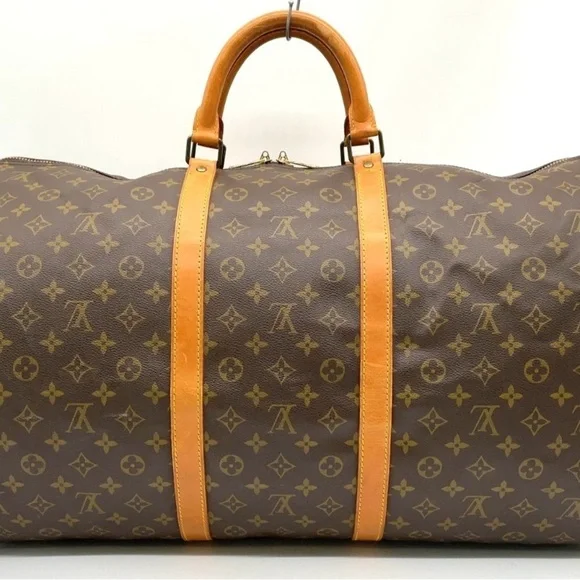 Auth Louis Vuitton Monogram Keepall 60 Boston Bag W/PadLock/Tag