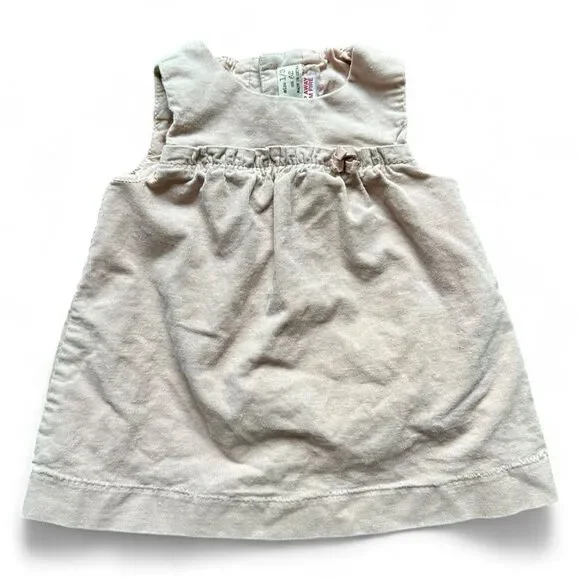 Zara Baby Corduroy Dress 62cm/2-3M — Neutral Cream Casual