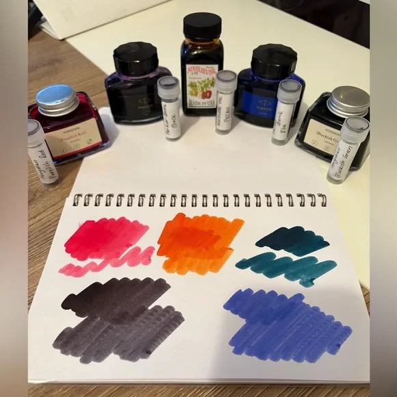Fountain Pen Ink Samples – 5 Mini Vials | Hongdian Parker Noodler’s Journaling‎