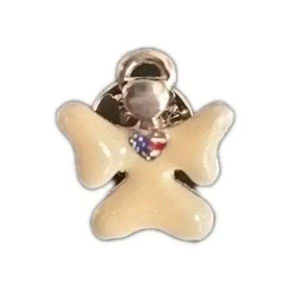 Goldtone and Ivory Angel Pin 0.75 Inch