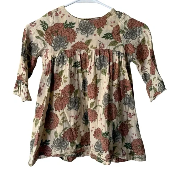 Angel Dear Muslin Ivory Floral Dress Size 4T