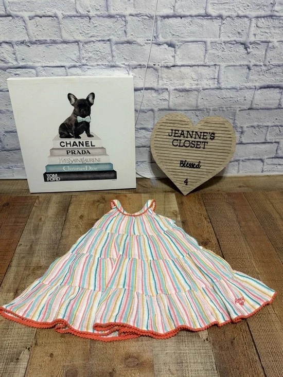 Roxy sleeveless striped lined dress size 2T