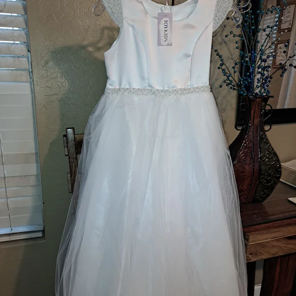 Elegant White Kids Formal Dress