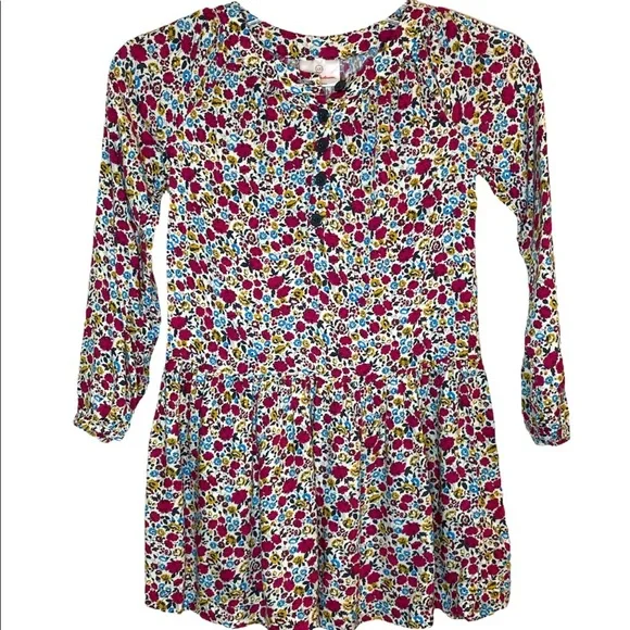 Hanna Andersson Floral Multicolor Dress Tunic Size 120 US 6-7