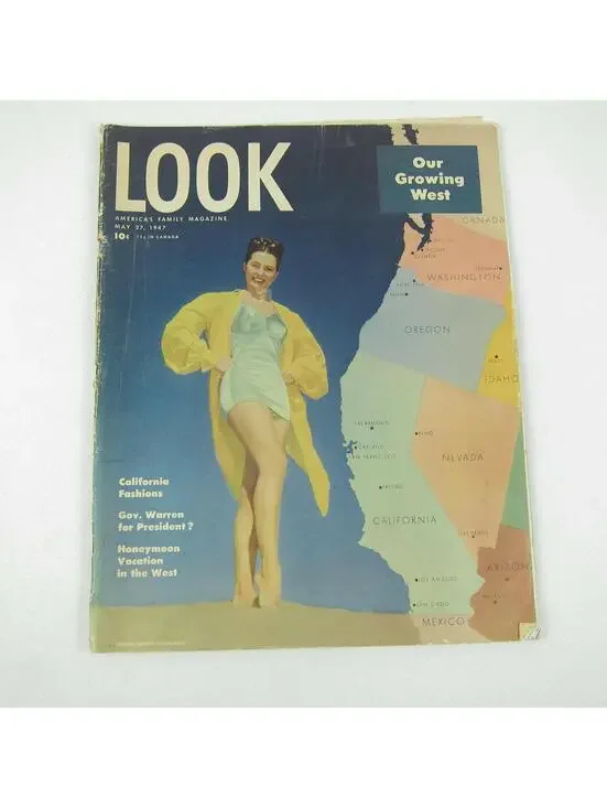 Vintage LOOK Magazine May 27 1947 WWII, Betty Hutton, Earl Warren, Howard Hughes