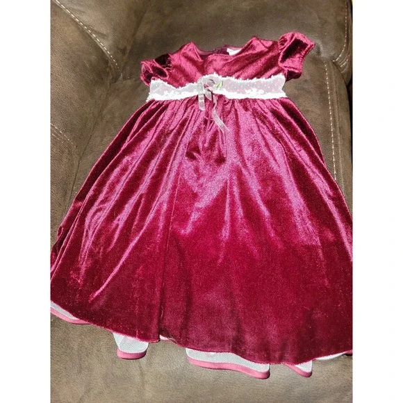Rare too vintage Christmas holiday rose dress‎ size 5