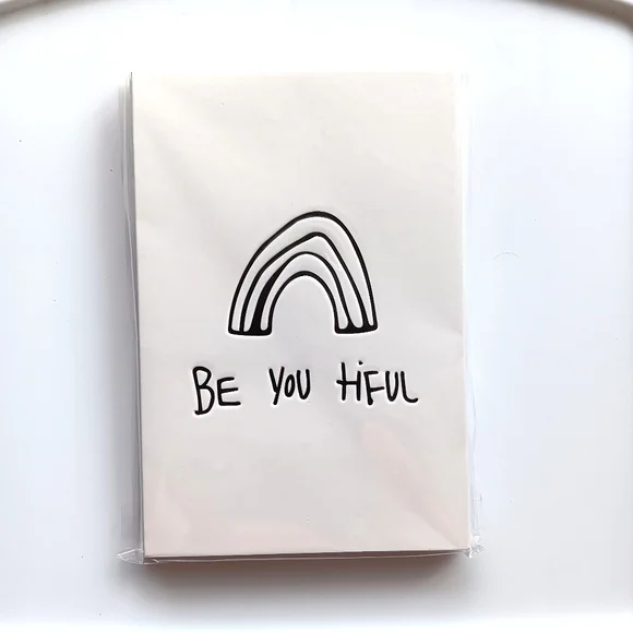 New Primitives by Kathy Be You Tiful Notecards & Envelopes Set of 8 Black White