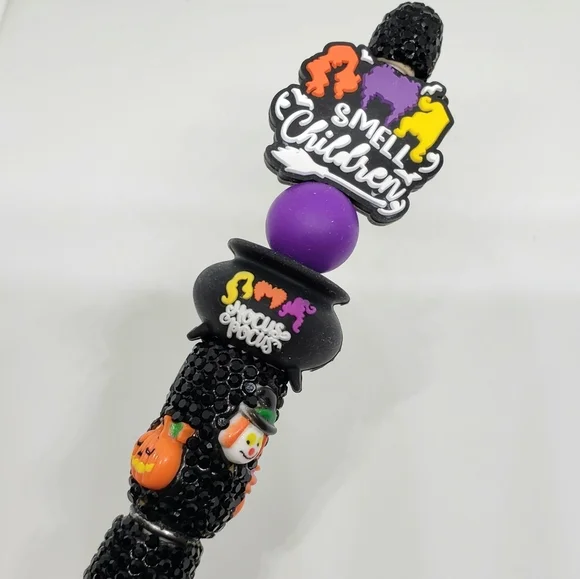 Handmade Halloween Hocus Pocus Beaded Silicone Focal Bead Pen