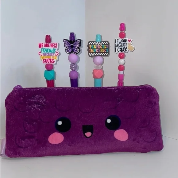 Cutie Fruities Scented Pouch with Beaded Pen/Pencil Set NWT