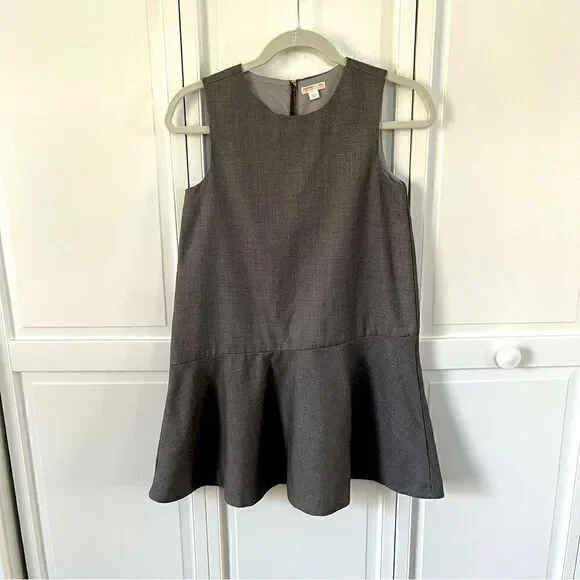 J. Crew Crewcuts Everyday Sleeveless Uniform Jumper Gray Dress Girls Size 10