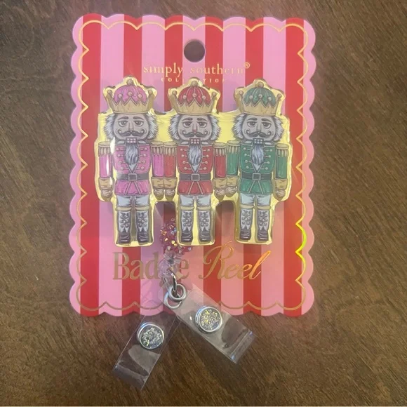 Simply Southern Nutcracker Badge Reel Set - Pink, Green, Gold