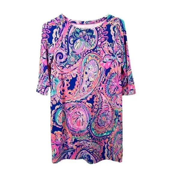 Lilly Pulitzer Mini Sophie Dress Sz XL blue Current Drop Me A Lime‎