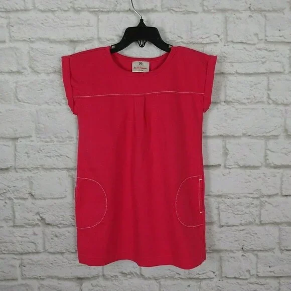 💰3/$25  Hanna Andersson T-Shirt Dress Pockets Cotton 100