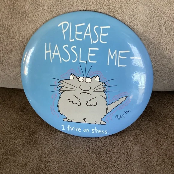 Vintage Sandra Boynton Large Cat Button 1980’s new condition