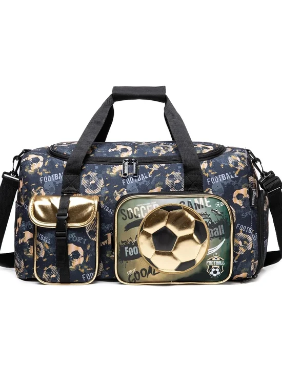 Men's Navy & Gold Sports Duffel Bag - Unbranded