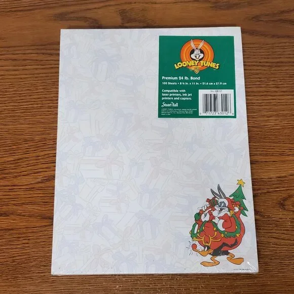 Stationary Paper - Christmas Looney Tunes - 24lb - 100 Sheets - 8 1/2