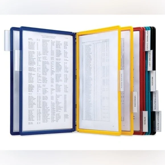 Wall Mounted Reference Organizer, 10 Document Sleeves, Easy view, NIB