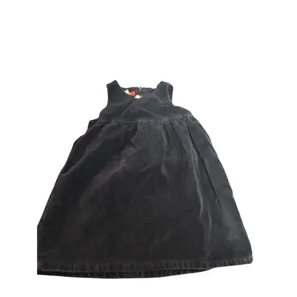 Vintage ESPRIT Velvet Black Baby Dress 12mos Retro 90s