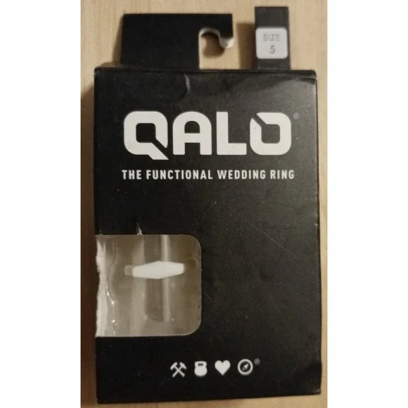NEW Qalo - The Functional Wedding Ring, Silicone Band in White, Sz 5