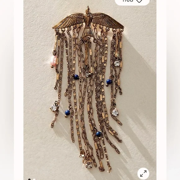 Free People Cresta Brooch Gold NWT
