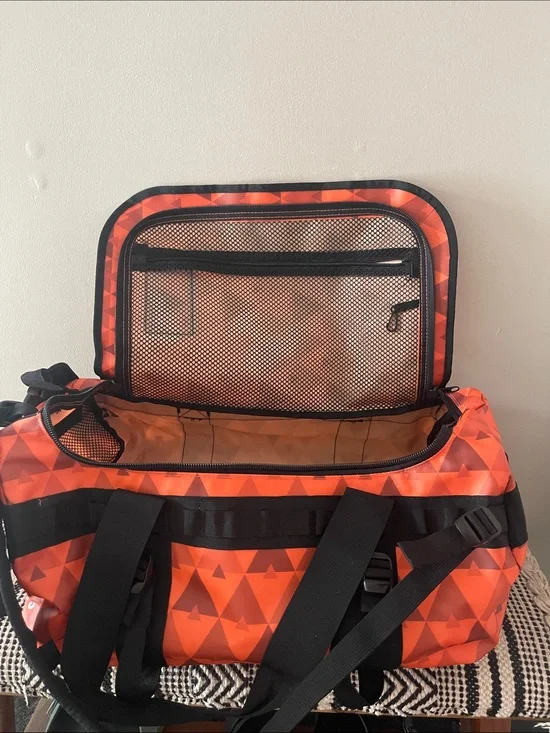 Orange Geometric Men's Duffel Bag - Backpack