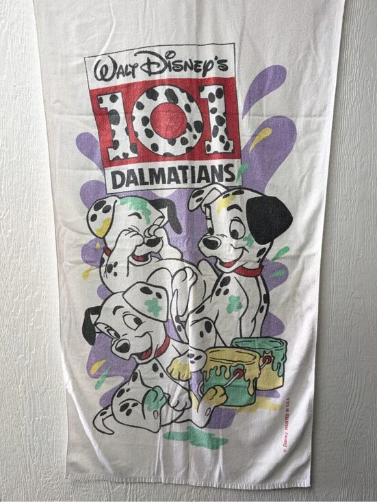 Vintage Franco Disney 101 Dalmatians Towel Y2K