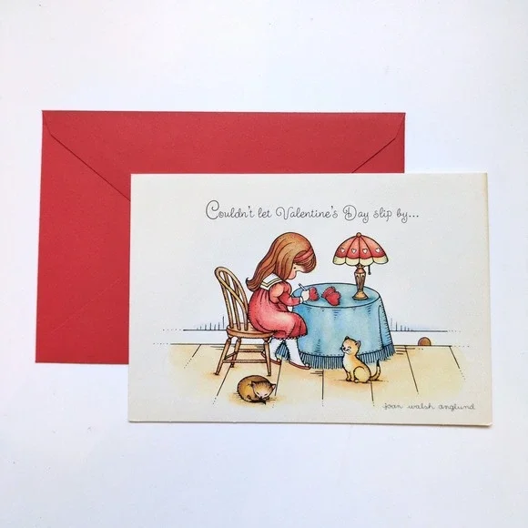 Vtg 1971 Valentine's Day Greeting Card - Cats Joan Walsh Anglund Art‎ Hallmark
