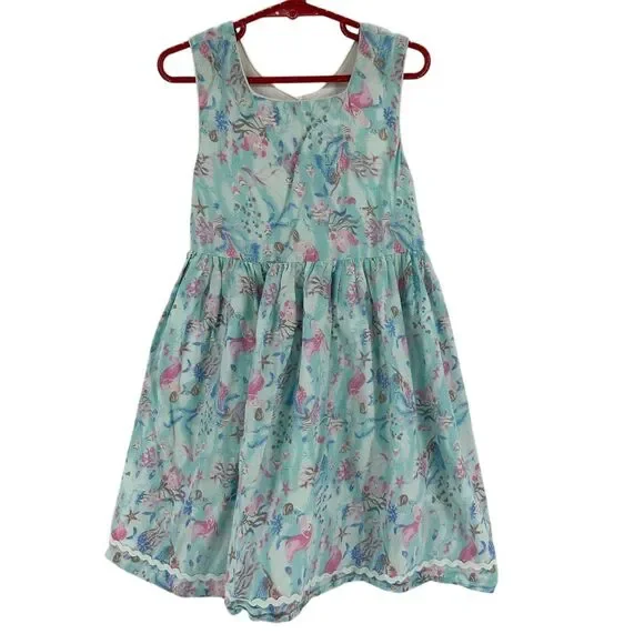 Isaac Mizrahi Girls' Mermaid Print Full Dress Lined Size 7 Summer Casual