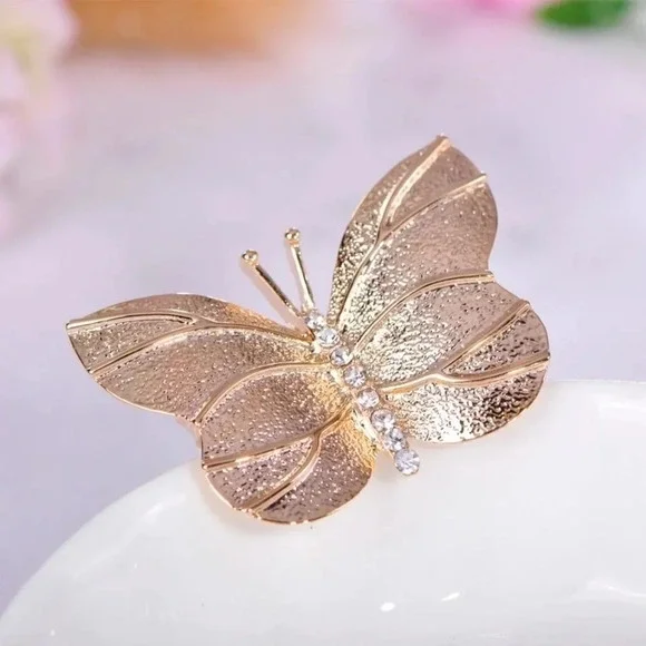 Gold Butterfly with Crystals