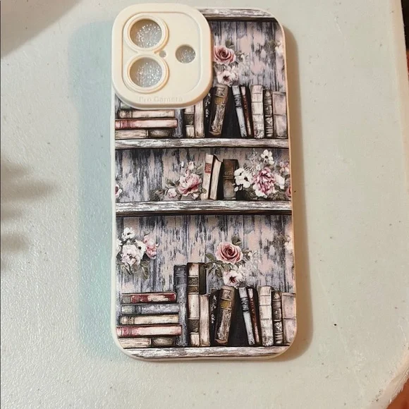Vintage Bookshelf Floral iPhone Case