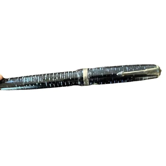 Parker Vacumatic Blue Pearl Major Blue Diamond Fountain Pen 14K Gold Nib Working
