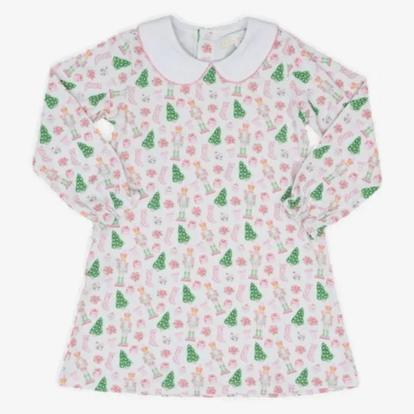 Oaks Apparel Presley Kait Christmas Long Sleeve Dress 2Y Toddler Holiday