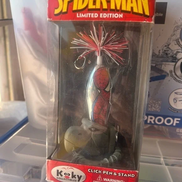 Kooky Click Pen And Stand Marvel Spider-man Limited Box is Creased And Dented