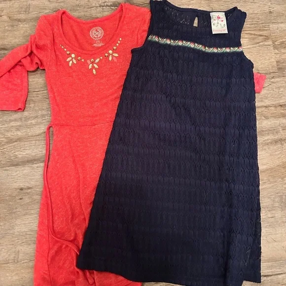 Red and Navy Kids Dress Set