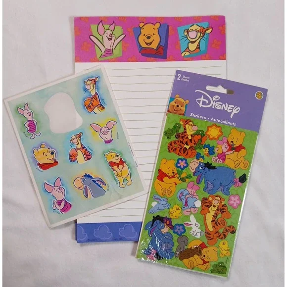 Vintage Disney Winnie The Pooh Mixed  Sticker And Stationary Paper‎ Lot