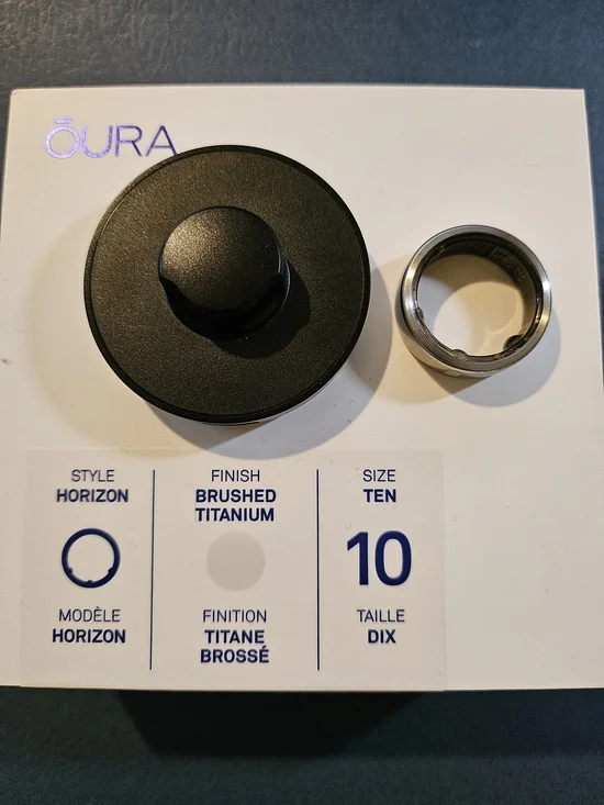 Oura Horizon Brushed Titanium Ring Size 10 - Gen 3