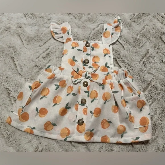 Nicole Miller Peach Print Toddler Kids Dress