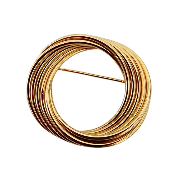 Napier Vintage Brooch Pin circle brooch gold tone
