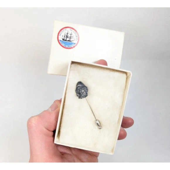 Vintage‎ Sterling Silver Stick Pin Fisherman Head Mystic Seaport Museum