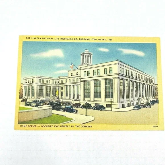 Vintage Postcard Indiana Fort Wayne Lincoln National Life Insurance Building USA