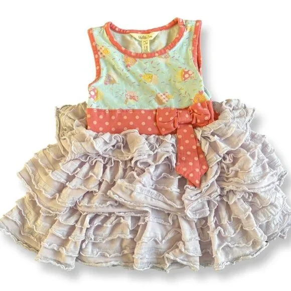 Matilda Jane Let’s Eat Cake Smash Birthday Party Dress Size 2 Toddler Girls